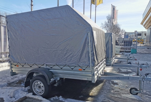 Прицеп для снегоходов, квадроциклов и других грузов МЗСА 817717.015 R16 с тентом